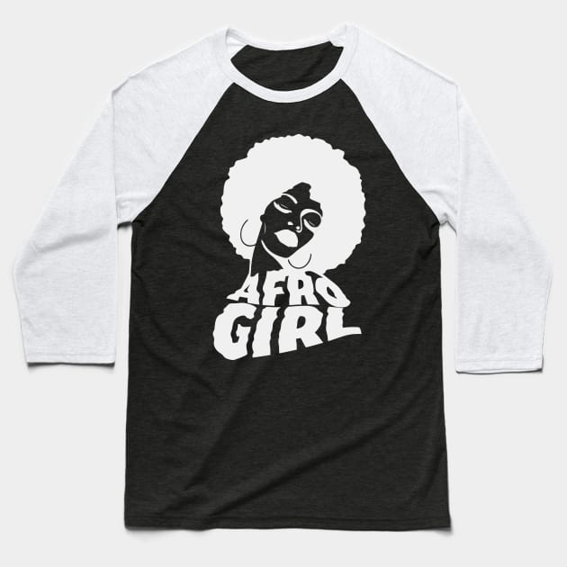 Afro Girl Baseball T-Shirt by TheBlackSheep